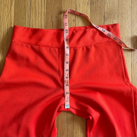 70s Vintage Double Knit Orange Kick Flares w Embroidered Palm Tree - Picture 6 of 9